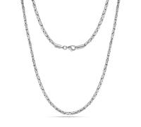 LeCalla 925 Sterling Silver Necklace Italian 2.5 MM Round Handmade Classic Byzantine Necklace Chain for Women 18 Inches, Made in Italy
