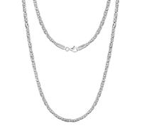 LeCalla 925 Sterling Silver Necklace Italian 2.5 MM Square Handmade Classic Byzantine Link Chain Necklace for Men with Lobster Claw Clasp 22 Inches, Made in Italy