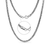 LeCalla 925 Sterling Silver Necklace Italian 4 MM Round Handmade Classic Antique Byzantine Link Chain Necklace for Men Women with Lobster Claw Clasp 20 Inches, Made in Italy