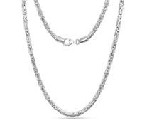 LeCalla 925 Sterling Silver Necklace Italian 4 MM Round Handmade Classic Byzantine Necklace Chain for Women with Lobster Claw Clasp 18 Inches, Made in Italy