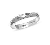 LeCalla 925 Sterling Silver Ring Multi-Faceted High Polish Eternity Band Stackable Rings for Women Diamond Cut Minimalist Jewelry Engagement Rings for Women (Ring Size - 7 No.)