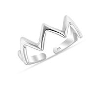 LeCalla 925 Sterling Silver Wavy Toe Rings for Women | Adjustable Zig Zag Band Rings | Minimalistic Summer Beach Bare Foot Jewelry