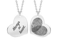 LeCalla Custom Necklace | Eternal Bond Couple Fingerprint Pendant | Custom Engraved Heart Jewelry | A Keepsake of Love, Connection & Memories | Gift for Soulmates, Love Couple