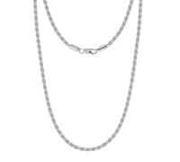 LeCalla Mothers Day Gifts Jewelry Solid 925 Sterling Silver Italian 2 MM Diamond-Cut Twisted Braided Rope Chain Necklace for Men and Women 24 Inches