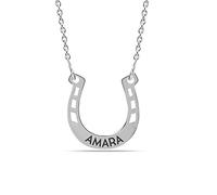 LeCalla Personalized Customized Horseshoe Name Necklace With Non-Customized Premium Gift Box | Horse Shoe Good Luck Pendant | Lucky Horseshoe Necklace for Women