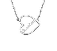 LeCalla Personalized Customized Open Heart With Name Pendant Necklace for Women Teen