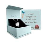 LeCalla Personalized Name and Message Necklace with Customized Message Gift Box | Eternal Bond Double Heart Charm Necklace for Women |Customized Jewelry Gift for friends, Besties, Fiances and
