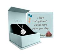 LeCalla Personalized Name and Message Necklace with Customized Message Gift Box | Eternal Bond Round Disc Charm Necklace for Women| Customized Jewelry Gift for friends, Besties, Fiances and Velentine