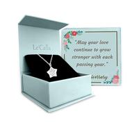 LeCalla Personalized Name and Message Necklace with Customized Message Gift Box | Eternal Bond Star Charm Necklace for Women | Customized Jewelry Gift for Girlfriends, Besties, Fiances