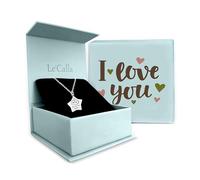LeCalla Personalized Name and Message Necklace with Non-Customized Premium Gift Box | Eternal Bond Star Charm Necklace for Women | Customized Jewelry Gift for Girlfriends, Besties, Fiances and