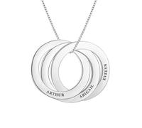 LeCalla s Day Gifts Personalized Customized Russian-Ring Engraved Name Family Necklace for Women | Gift for Mother's Day for Mum, Wife, Her UK | Sterling Silver Jewellery