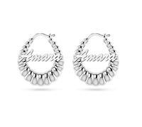 LeCalla Signature Personalized Customized Sterling Silver Name Shrimp Click-Top Hoop Earrings for Women Teen | Gift for Mother's Day for Mum, Wife, Her UK | Sterling Silver Jewellery