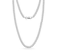 LeCalla Solid 925 Sterling Silver Curb Chain Necklace for Men and Women | Italian 5mm Diamond-Cut Cuban Link Chain Necklace 22 Inches