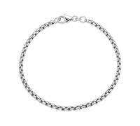 LeCalla Solid 925 Sterling Silver Mens Box Chain Bracelets | Antique 3.5MM Italian Rolo Link Round Box Chain Bracelets for Men | Men's Silver Jewelry Bracelets 9 Inches