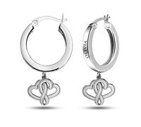 LeCalla Valentines Day Gifts Personalized Customized Name Message Entwined Heart Hoop Engraved Earrings for Women Teen