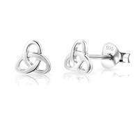 LeCalla Women's Celtic Knot Earrings in Sterling Silver | Trinity Knot Celtic Earrings for Women 8MM