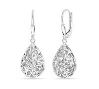 LeCalla Women's Drop & Dangle Earrings | 925 Sterling Silver Filigree Infinity Celtic Knot Teardrop Leverback Drop Dangler Earrings for Women - 33mm