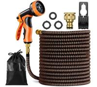 LeCao Expandable Garden Hose Pipe 100ft, Expandable Garden Hose with 10 Modes Spray Gun,Flexible Retractable Magic Hoses with 1/2" &3/4" Connectors, for Gardening Car Washing
