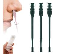 LECDOA 2-in-1 Nasal Hair Cutter, 2025 Upgraded Double-Sided Nose Hair Removal Tool, 360° Rotating Nose Hair Trimmer, Portable Hair Removal Tool for Men and Women (Dark Green, 3 PCS)