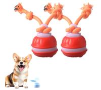LECDOA Interactive Dog Toys, Smart Touch-Activated Automatic Rolling Ball, USB Rechargeable Bouncing Dog Ball, Suitable for Cats and Small to Medium-Sized Puppies (Orange 2pcs)