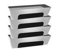 LECEHIVO 4 Pack 12 Inch Stainless Steel Mud Pan with Non-Slip Handle Tapered Sides, Drywall Tool Tray Drywall Tape Tray Bucket