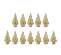 Lecerrot 12 Sisal Trees, Tree Sisal Silk Cedar With Wooden Base, Artificial Sisal Snow Frost Trees, Miniature Trees (Gold, Silver, Blue, Green, And White)