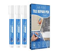 Lecerrot 3 Pieces White Grout Pen, White Tile Paint, Tile Bath Pen, Restorative Grouting Pen Repair Pen Marker Wall Bath Floor Kitchen