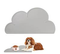 Lecerrot Dog Feeding Bowl Mat, Cloud Shape Pet Food Tray Mat, Anti -pollution Silicone Slow Feeding Dog Bowl Mat Easy To Clean, Silicone Waterproof Dog Cat Pet Feeding Mats With Splash-proof Edge