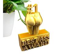 Lecerrot Resin Gold Trophy Ornament, Gold Resin Trophies Decor, Personalised Best Ass Award Ornament, Home Ornaments Creative for Party Celebrations Award Ceremony Party Favors Props