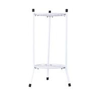 Lecerrot Wrought Iron Flower Pot Rack, Tall Plant Stand Rack, 2 Tier Flower Pot Holder Rustproof Plant Display Rack, Round Planter Shelves For Home Garden Patio Balcony Office Living Room Bathroom
