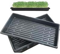 Lechansen Seed Trays without Holes - 6 Pack Plant Watering & Potting Trays Rectangular for Indoor Growing, Windowsill & Greenhouse, Hydroponic Half Seed Trays