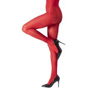 LECHERY Lustrous Silky Shiny 20 Denier Women's Tights, Semi-Sheer High Waist Pantyhose Stockings, Red, L-XL
