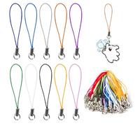 Lechisenop 100 Pcs Phone Charm Strings - 10 Colors Detachable Keychain Strings Sturdy Phone Charm Straps Making Kit For Mobilephone Lanyard Strap Diy Rope For Hanging