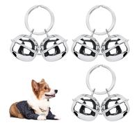Lechisenop 3 Pcs Extra Loud Cat & Dog Bells, Round Copper Pendant Bells for Collars, Harness Training