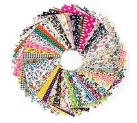 Lechisenop 50 Pcs Cotton Fabric Bundles - Quilting Fabric Squares - Print Pattern - Multicoloured