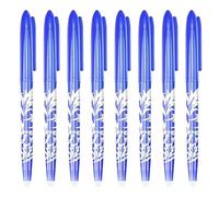 Lechisenop 8 Pack Erasable Pens (0.7mm), Blue Gel Ink with Eraser Tip, Clean Corrections for Notes, Homework, Journals & Planne