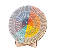 Lechisenop Feelings Wheel with Stand, Double Sided Wooden Emotion Wheel Chart Mood Wheel Mental Health Therapist Gift for Women Men School Office Home Decor