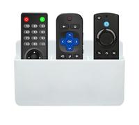 Lechisenop Remote Control Holder, 3 Slot Wall Mounted Remote Holder, Self Adhesive Multi-Functional TV Controller Holder, Pen Holder Storage Accessories for Home Office School (White)