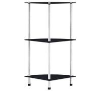 Lechnical 3-Tier Shelf Black 30x30x67 cm Tempered Glass,Furniture,Shelving,Bookcases & Standing Shelves(SPU:249519)
