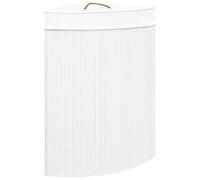Lechnical Bamboo Corner Laundry Basket White 60 L,Laundry Basket,Bamboo Laundry Basket,Dirty Clothes Washing Basket for Wash Bin