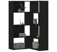 Lechnical Corner Bookcase 4-Tier Black 85x85x140 cm Engineered Wood,Corner Bookcase,Book Shelf Storage Unit,Bookcase for Living Room,Bedroom-3307811