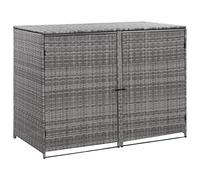 Lechnical Double Wheelie Bin Shed Store Outdoor Garden Dustbin Cover Storage Poly Rattan Waste Bin Hinder Dustbin Sheds Anthracite 148x77x111cm