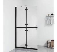Lechnical Foldable Walk-in Shower Wall Frosted ESG Glass 110x190 cm,Shower Door,Walk-in Shower Wall,Shower Screen(SPU:151196)