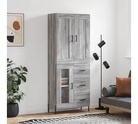 Lechnical Highboard Grey Sonoma 69.5x34x180 cm Engineered Wood,Highboard with Ample Storage Space,Tall Cabinet Cupboard,High Sideboard Storage Cabinet(SPU:3199951)