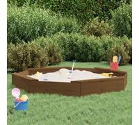 Lechnical Sandbox with Seats Honey Brown Octagon Solid Wood Pine-825019