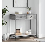 Lechnical Sonoma Console Table, Grey, 75 x 34.5 x 75 cm, Multilayer Wood, Console Table for Living Room, Entrance Console Table (SPU:834178)