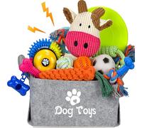 LECHONG 21 PACK Puppy Starter Toys Set, Enriched Chew Toys with Dog Toy Box, Puppy Teething Toys from 8 Weeks to 12 Weeks Small Dogs for Playing and Training