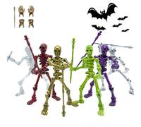 Lechonix 6 Pack T13 Action Figures Set-Halloween Skeleton Action Figure Titan 13/Dummy 13/Lucky 13, DIY Multi-Jointed Movable Skeleton Toy Decor