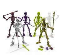 Lechonix 6 Pack T13 Action Figures Set-Halloween Skeleton Action Figure Titan 13/Dummy 13/Lucky 13, DIY Multi-Jointed Movable Skeleton Toy Decor