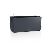 Lechuza - Balconera Colour 40 Planter, Slate Grey, Balcony Box with Watering System, Water Level Indicator and Plant Insert, Matte Surface, 40 x 19 x 19 cm, 15478